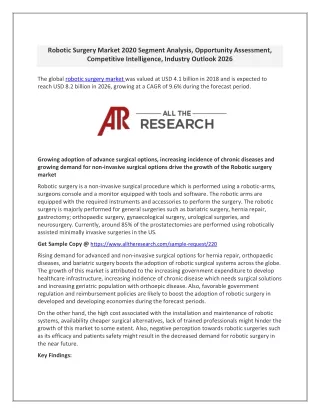 robotic surgery market 2020 segment analysis