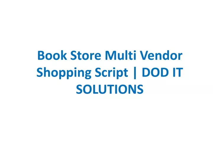 book store multi vendor shopping script dod it solutions