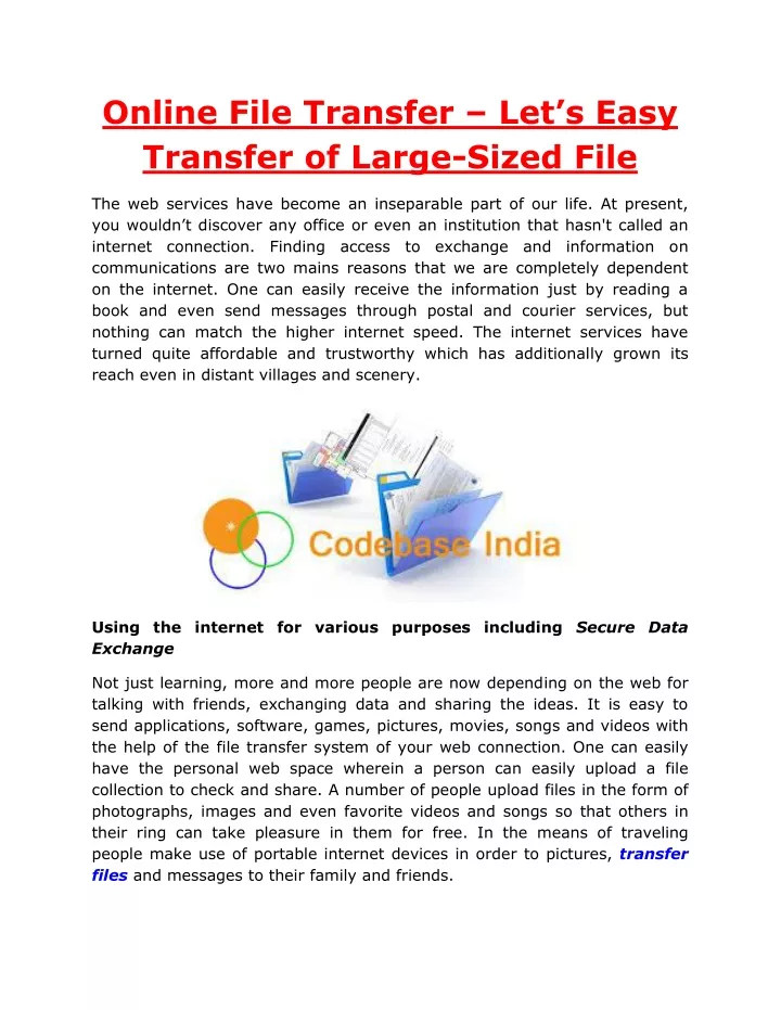 online file transfer let s easy transfer of large