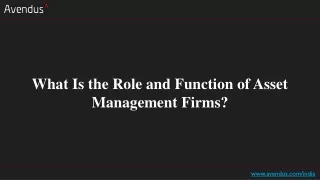 what is the role and function of asset management