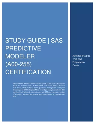 study guide sas predictive modeler