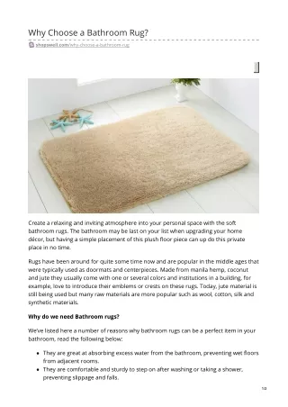 why choose a bathroom rug