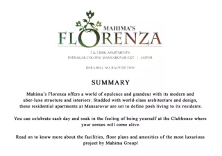 Mahima's Florenza 2 & 3 BHK Luxury Flats By Mahima Group