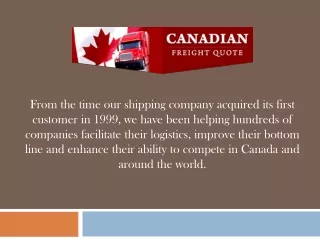 Freight Services Canada-LTL Freight Shipping Canada