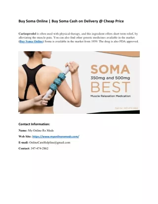 Buy Soma Online | Buy Soma Cash on Delivery @ Cheap Price