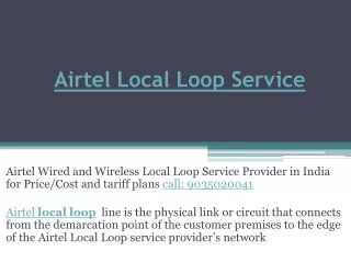 airtel local loop service