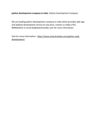 python development company in india python