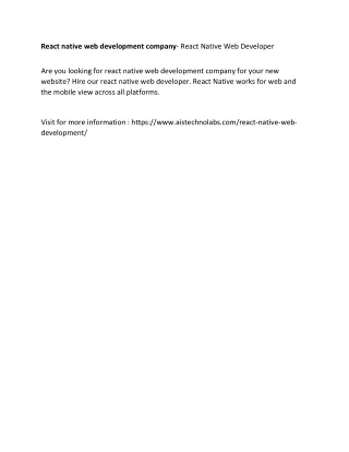 react native web development company react native