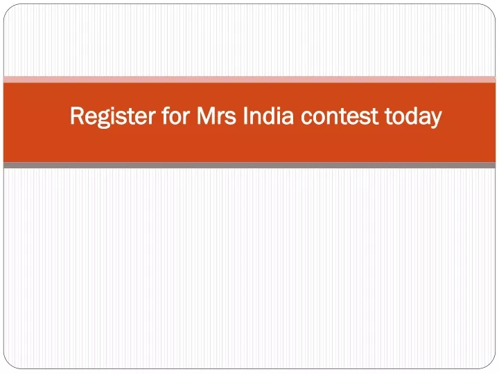 register for mrs india contest today