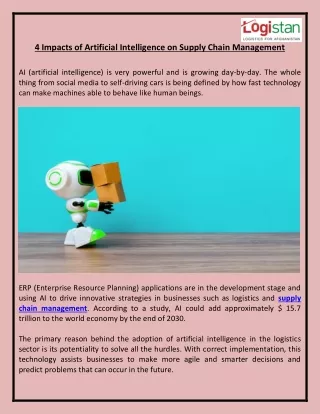 4 impacts of artificial intelligence on supply