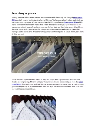 Linen Cotton Shirts – linen crust