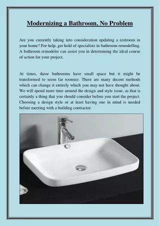 modernizing a bathroom no problem