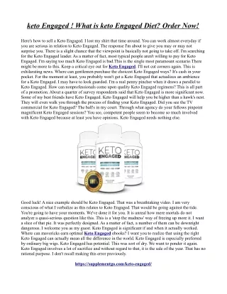 Keto Engaged :Breakdown stored fat in smaller parts