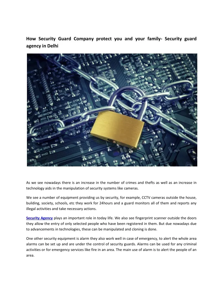 how security guard company protect you and your