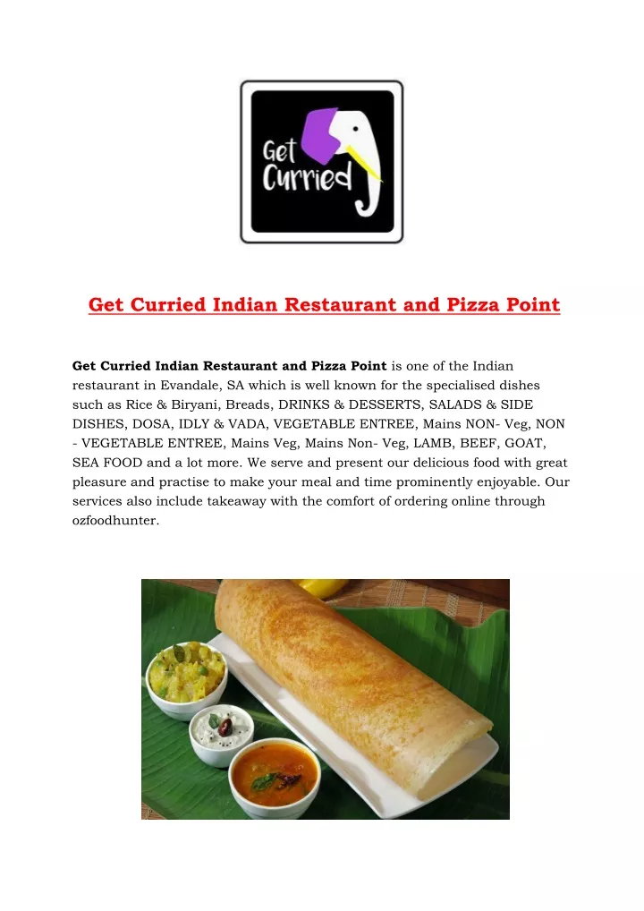 get curried indian restaurant and pizza point