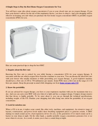 4 simple steps to buy the best home oxygen