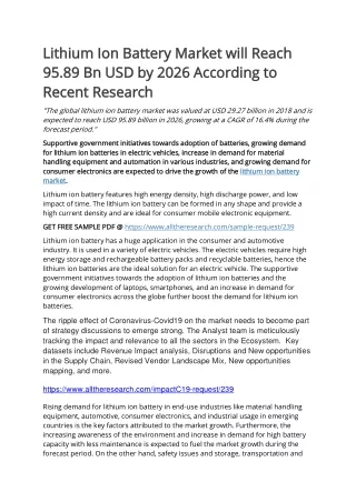 lithium ion battery market will reach lithium