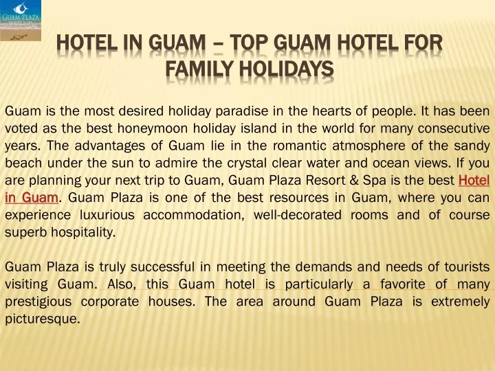 hotel in guam top guam hotel for family holidays