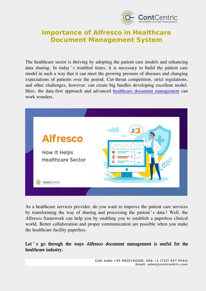 importance of alfresco in healthcare document