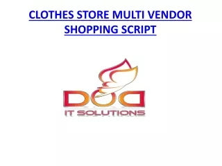 Clothes Store Multi Vendor Shopping Script | DOD IT SOLUTIONS