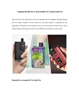 augvape narada pro vs tesla invader gt vs smok