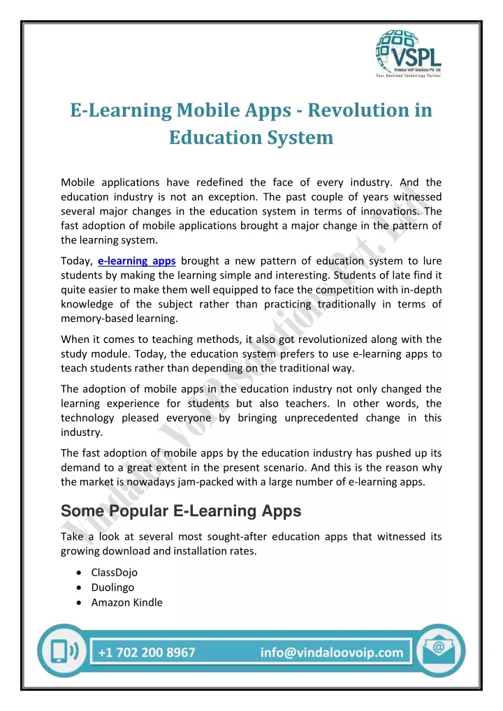 e learning mobile apps revolution in education
