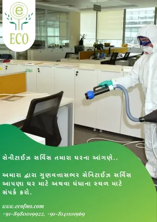 Residential | Commercial Sanitization Services in Vadodara | Eco Fms