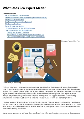 what does seo expert mean