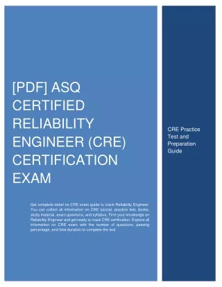 pdf asq certified reliability engineer