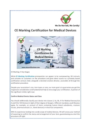 PPT CE Marking Certification for Medical Devices PowerPoint