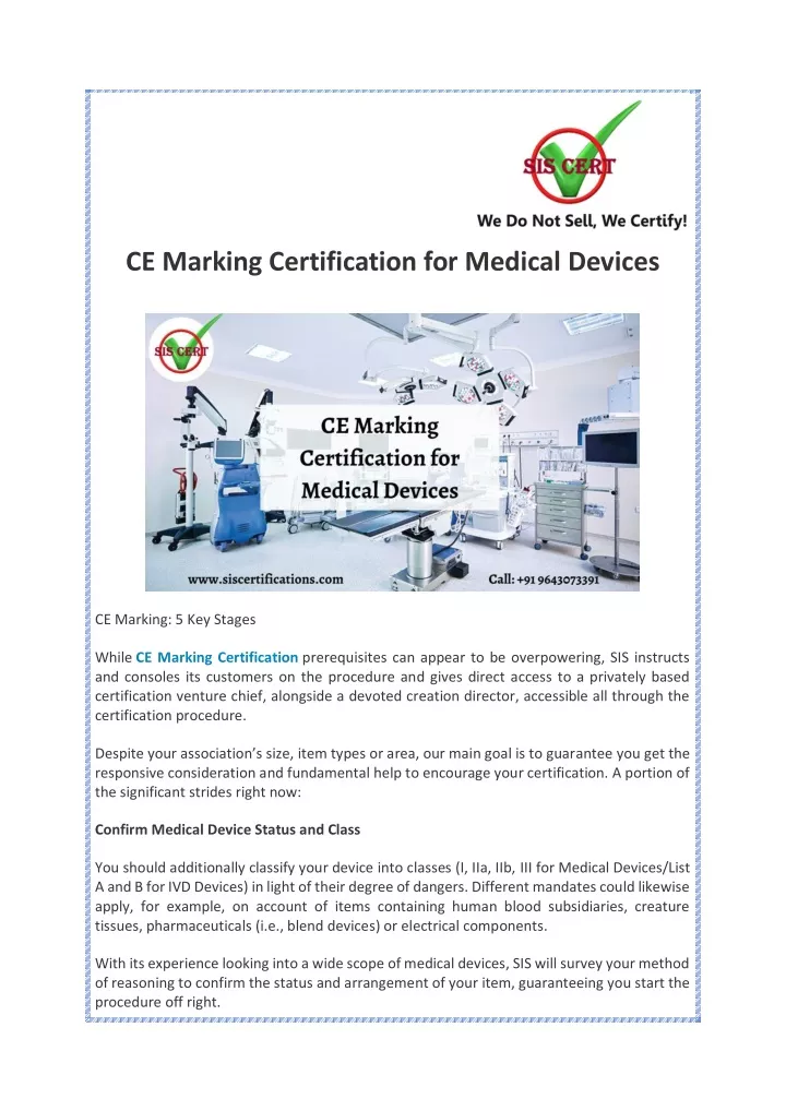 ce marking certification for medical devices