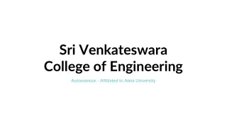 Department of Computer Science and Engineering | SVCE in Chennai