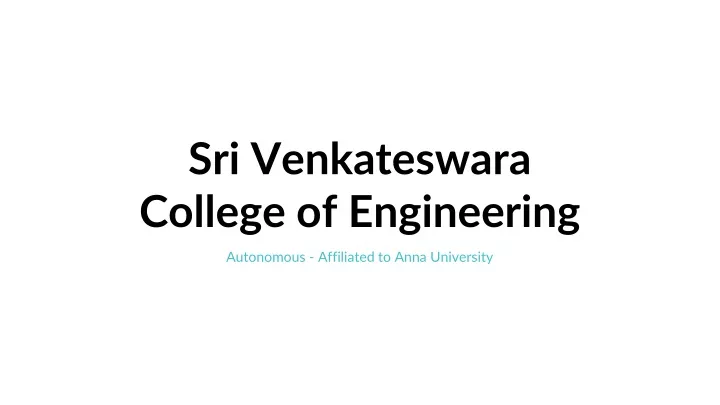 sri venkateswara college of engineering