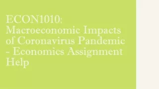 econ1010 macroeconomic impacts of coronavirus