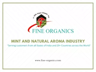 Aroma Chemical Manufacturer | Home - Fine Organics