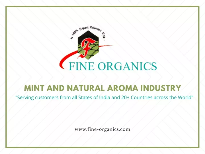 mint and natural aroma industry serving customers