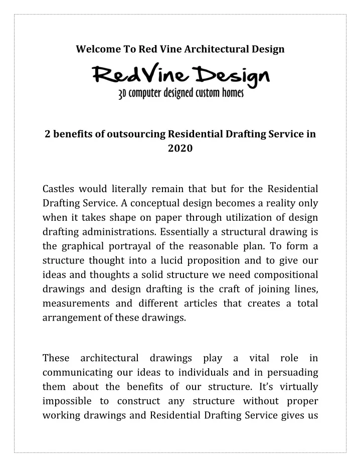 welcome to red vine architectural design