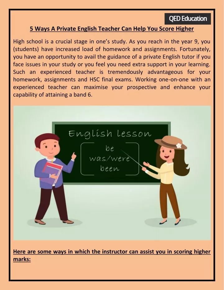 5 ways a private english teacher can help