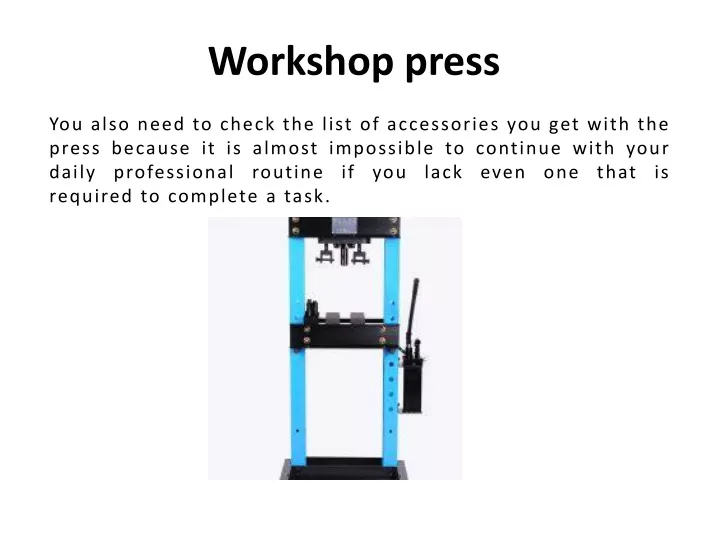 workshop press