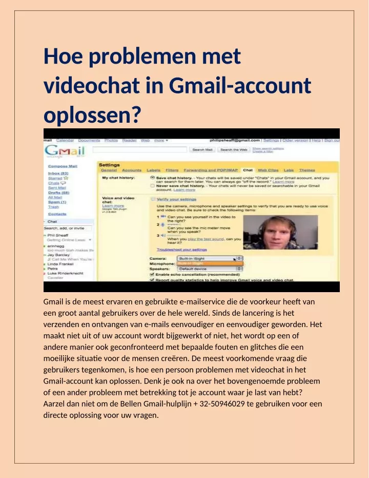 hoe problemen met videochat in gmail account