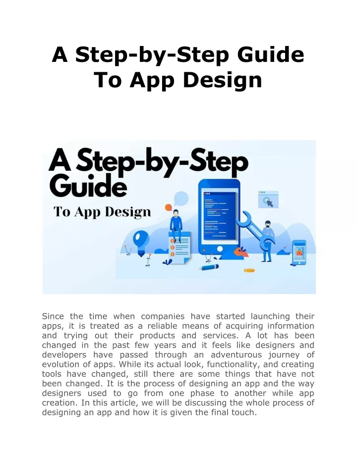 a step by step guide to app design