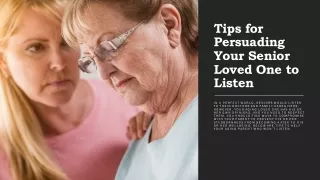 Tips for Persuading Your Senior Loved One to Listen