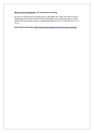 uber for house cleaning app on demand house