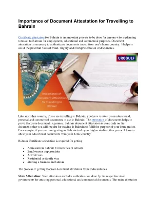 importance of document attestation for travelling