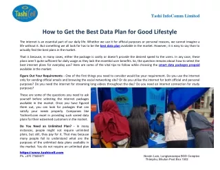 How to Get the Best Data Plan for Good Lifestyle?