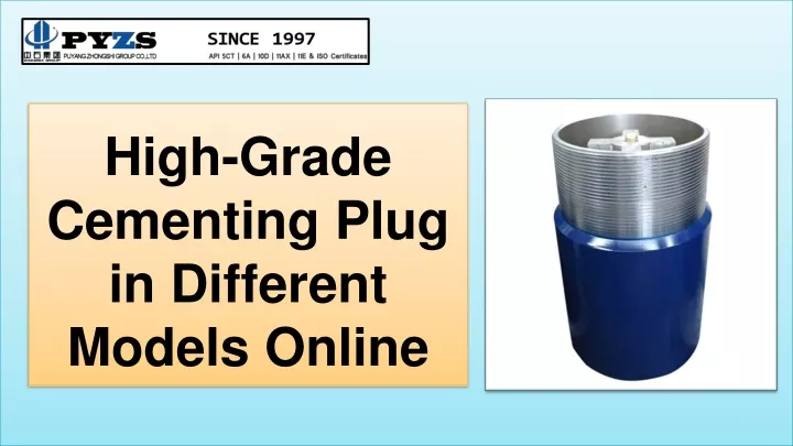 high grade cementing plug in different models online