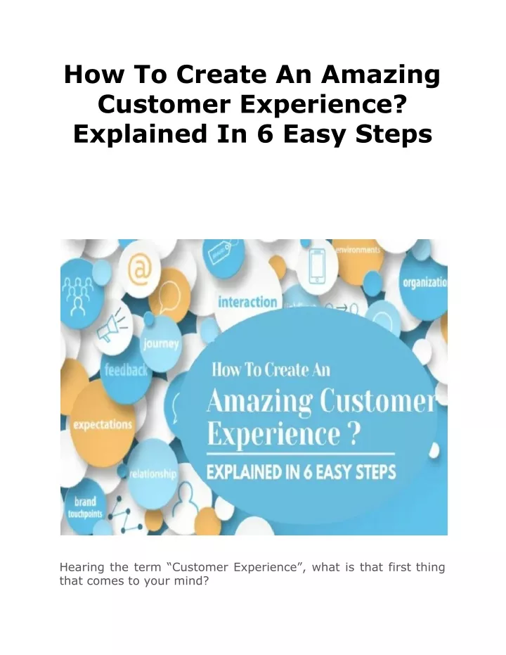 how to create an amazing customer experience