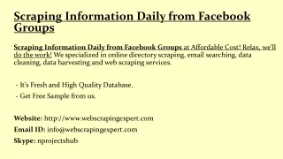 Scraping Information Daily from Facebook Groups