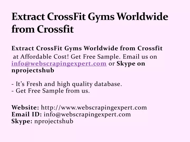 extract crossfit gyms worldwide from crossfit