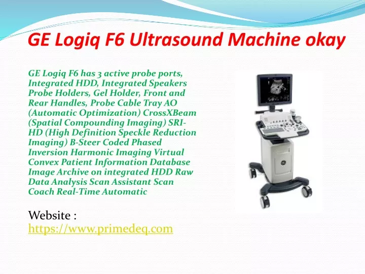 ge logiq f6 ultrasound machine okay